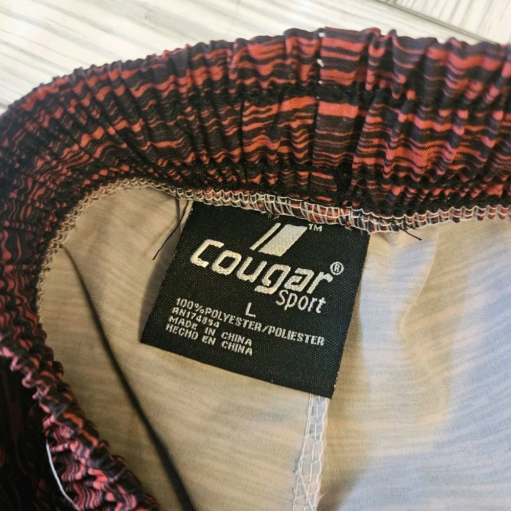 Cougar Sport Athletic‎ Shorts Mens Large Black & Orange Gym Fitness Performance